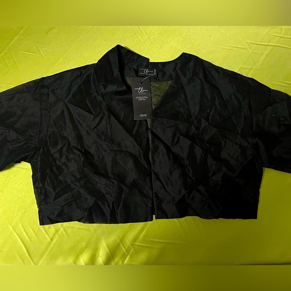 TURN BLACK | See Through Cropped Shirt XXL